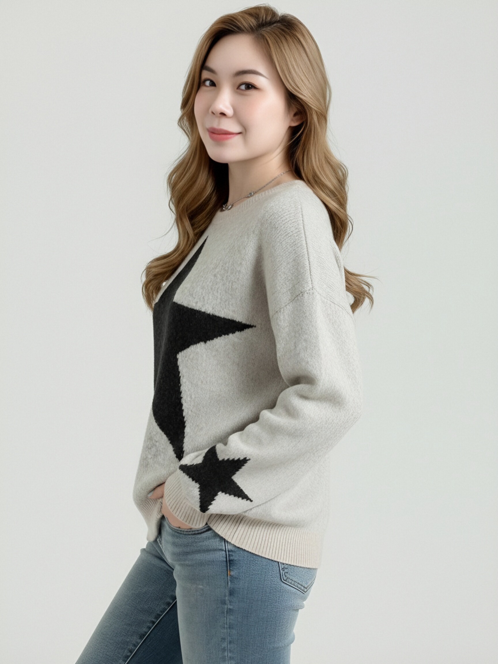 Knitted Crew Neck Pullover view 3