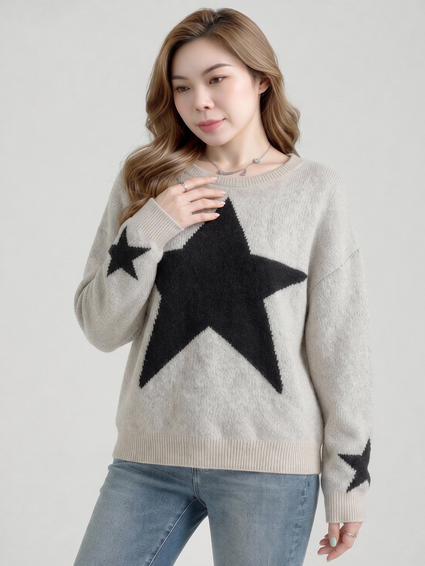 Knitted Crew Neck Pullover view 4