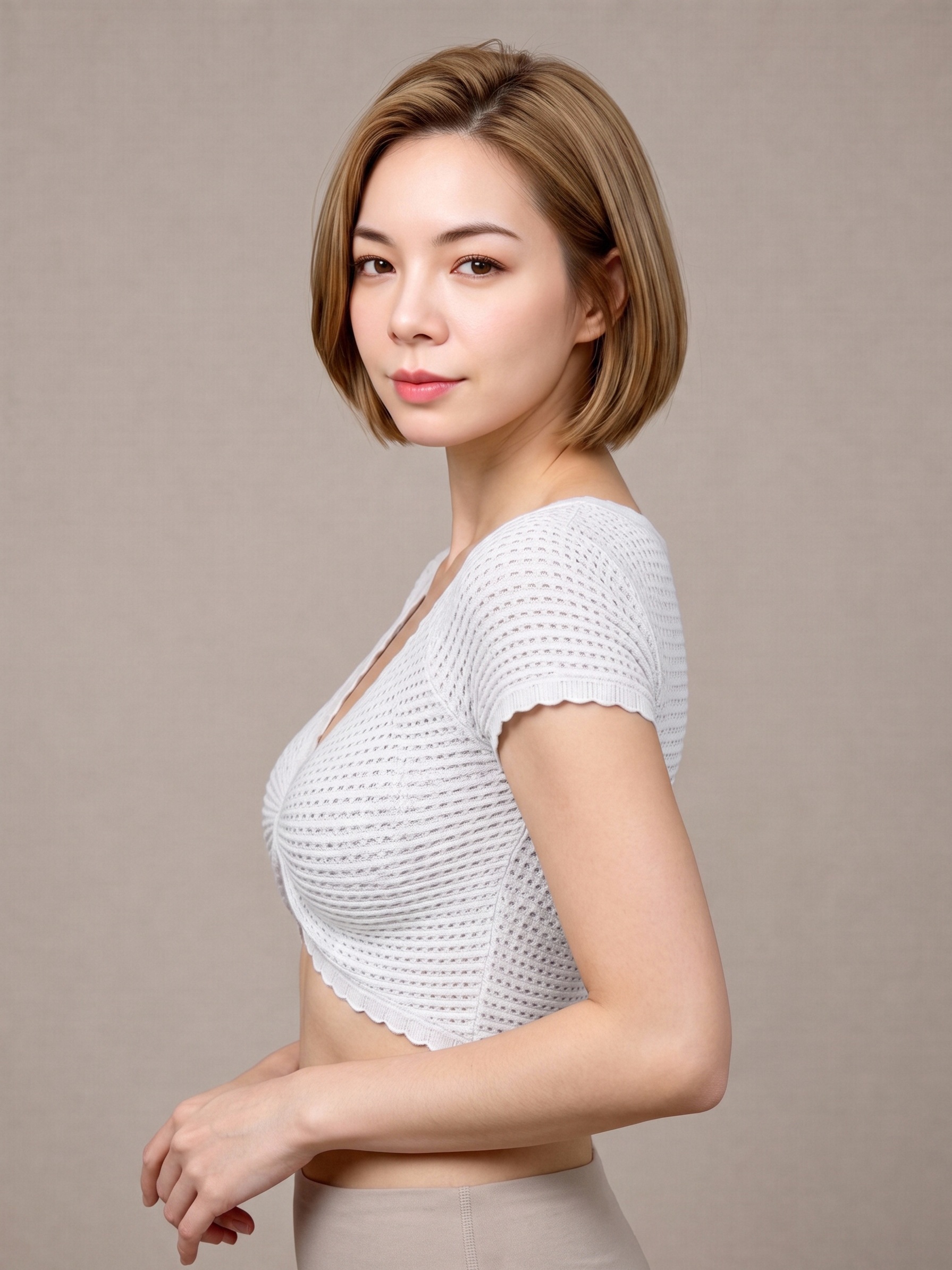Ribbed Crewneck Knit Sweater 2123 view 3
