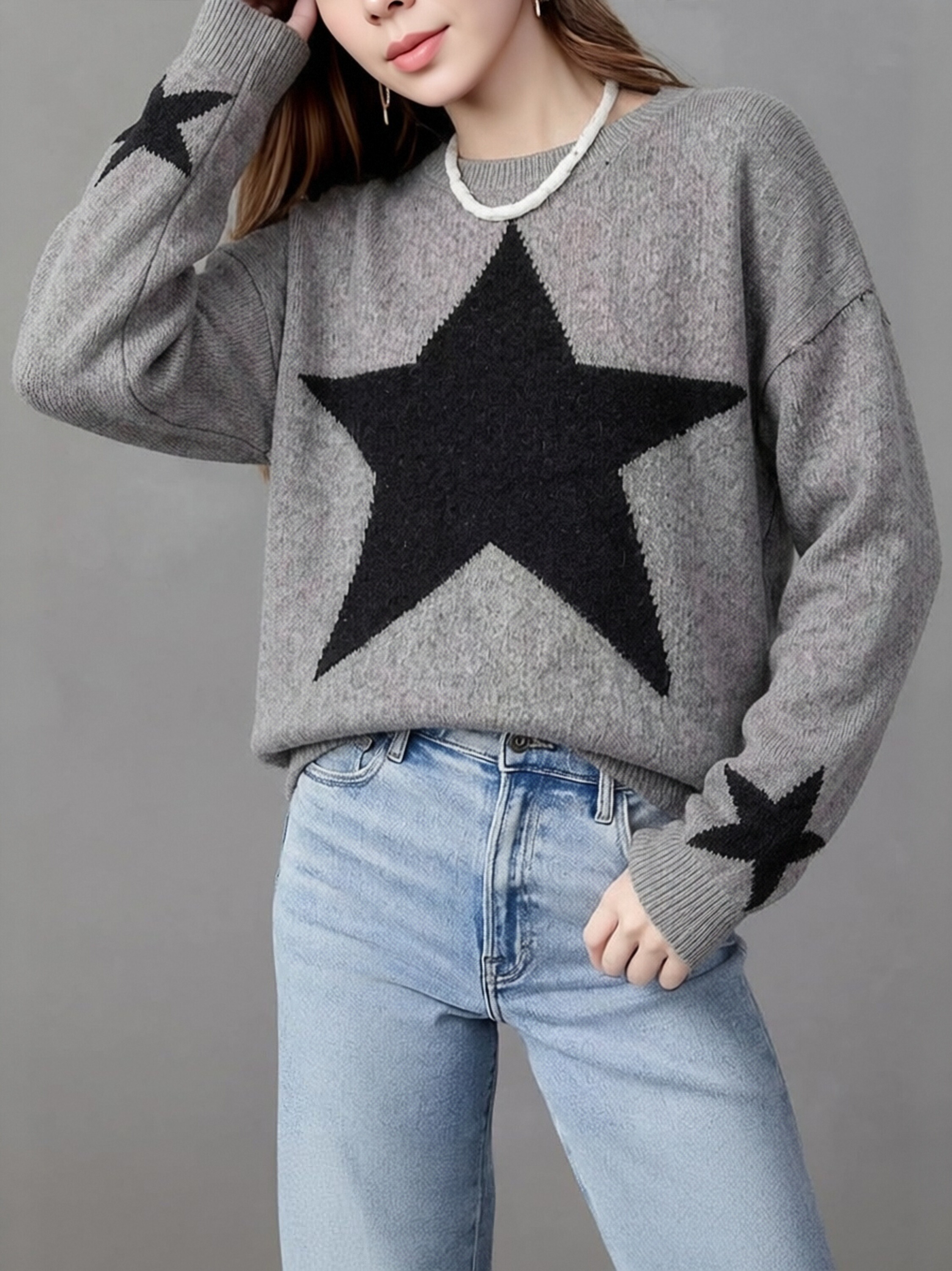 Knitted Crew Neck Pullover view 6